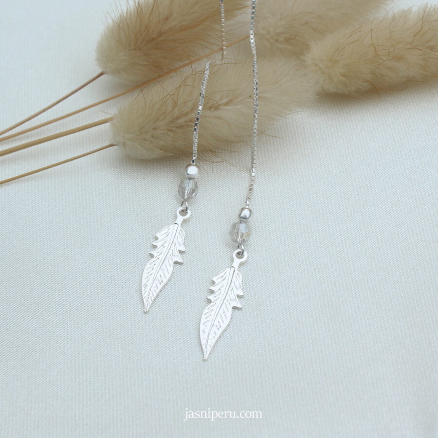Aretes Pasantes Hojitas