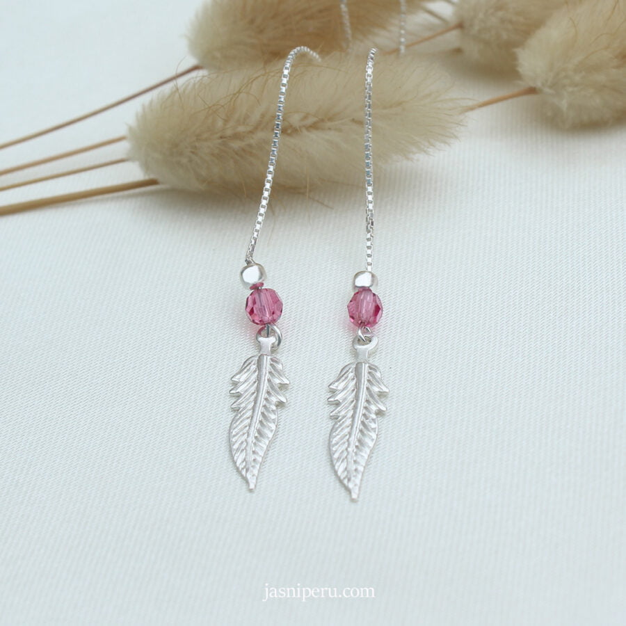 Aretes Pasantes Hojitas - Imagen 2