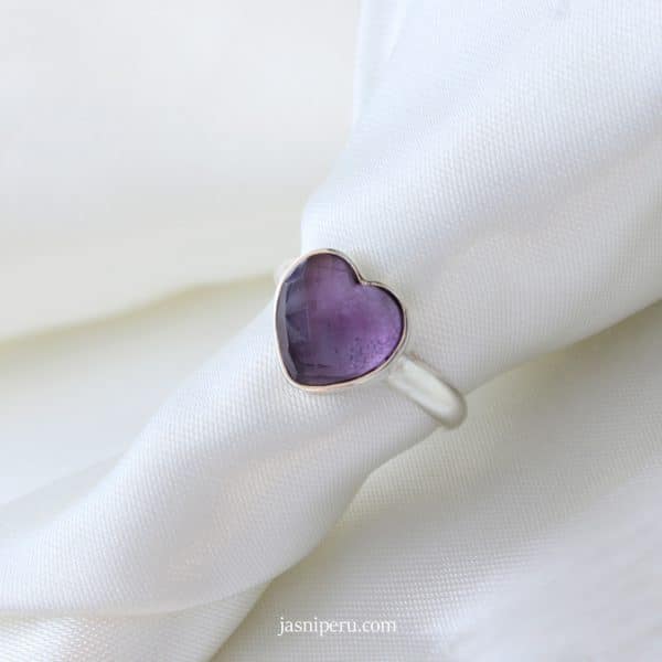 Anillo Corazón Amatista
