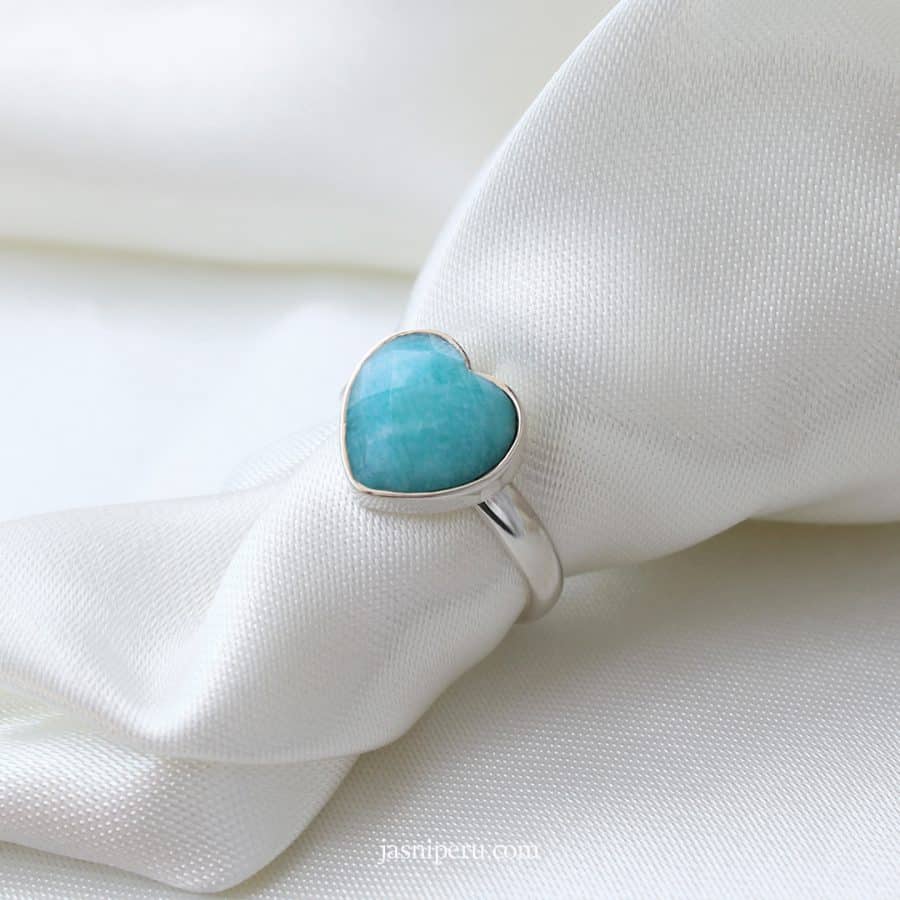 Anillo Corazón Amazonita