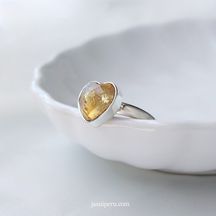 Anillo Corazón Citrino - Imagen 2