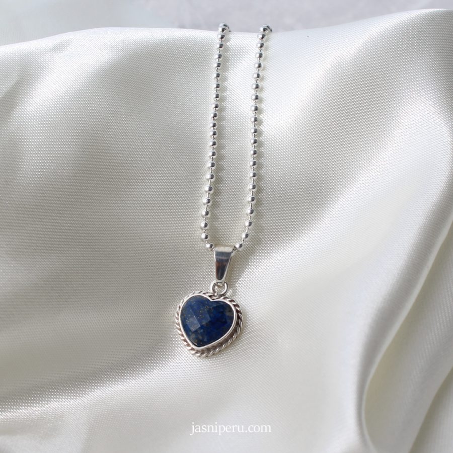 Collar Lapizlazuli Corazón Entorchado - Imagen 2