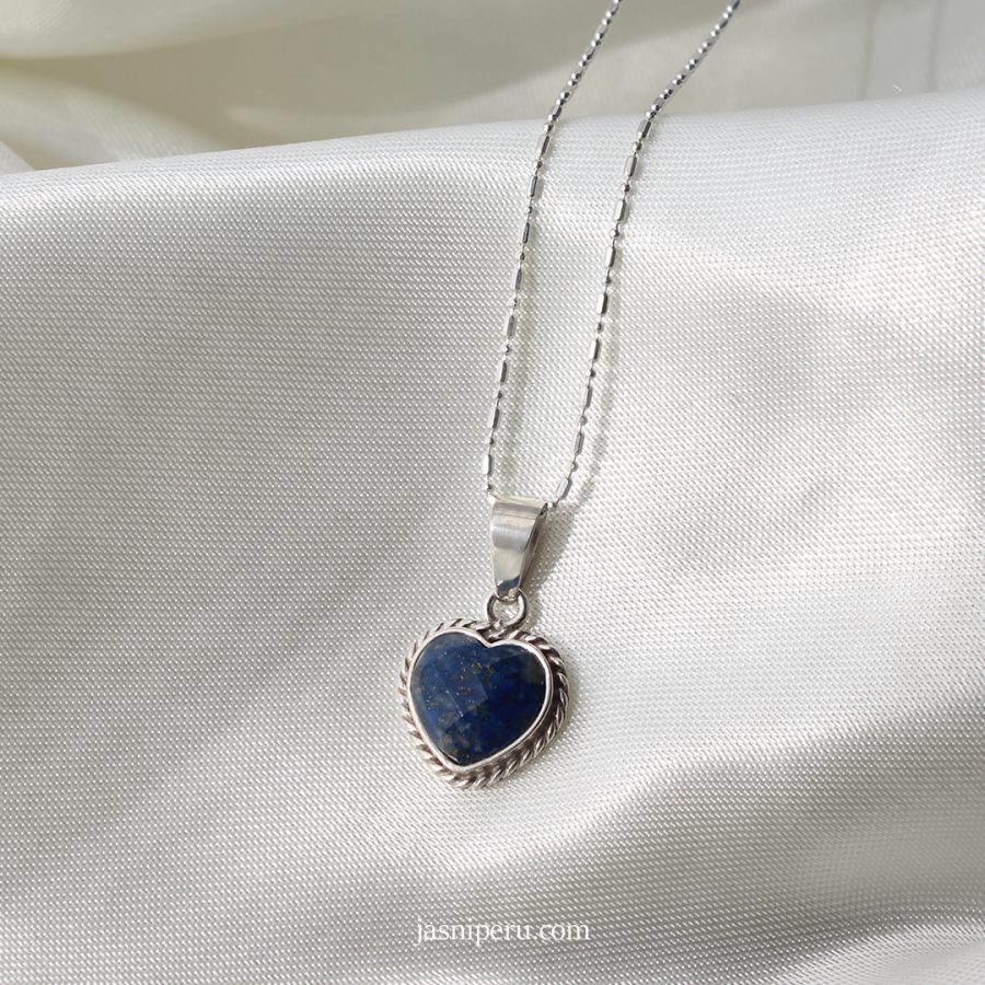 Collar Lapizlazuli Corazón Entorchado - Imagen 3