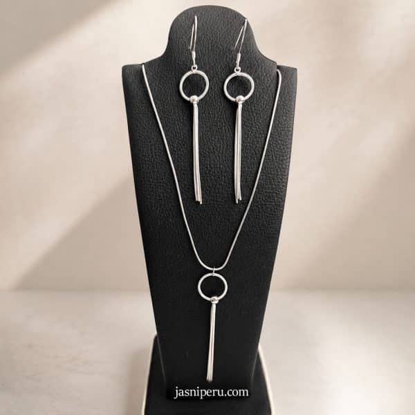 Juego Fabia | Juego de Plata 925 | Aretes y Dije