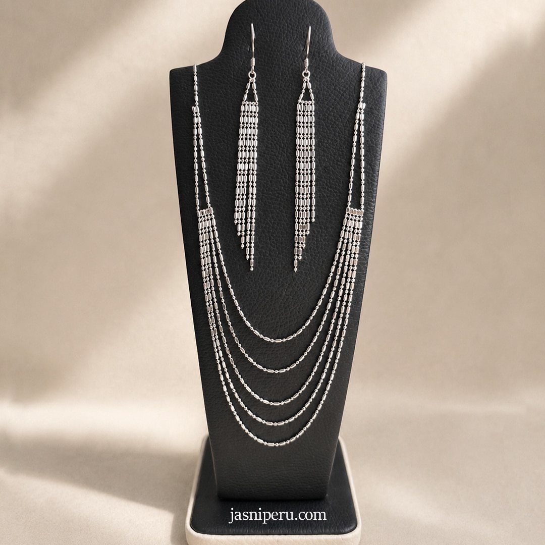 Juego Kenie | Juego de Plata 925 | Aretes Colgantes y Dije