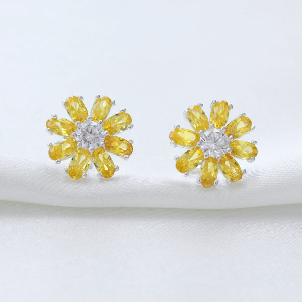 Arete Girasol Shine en plata ley 950