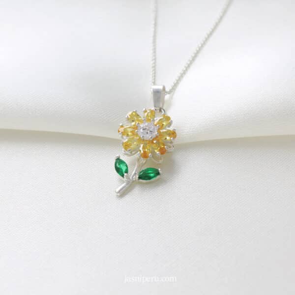 Collar Girasol Shine Giratorio en plata ley 950