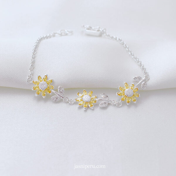 Pulsera Girasol en plata ley 950
